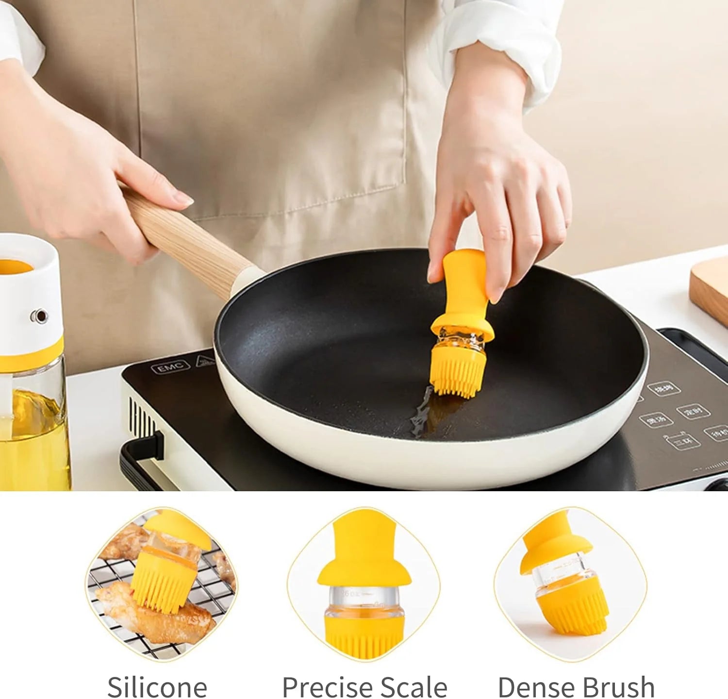 3 in 1  Oil Dispenser With Brush