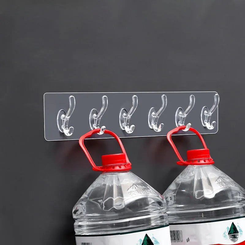 MULTIFUNCTIONAL TRANSPARENT 6 HOOKS
