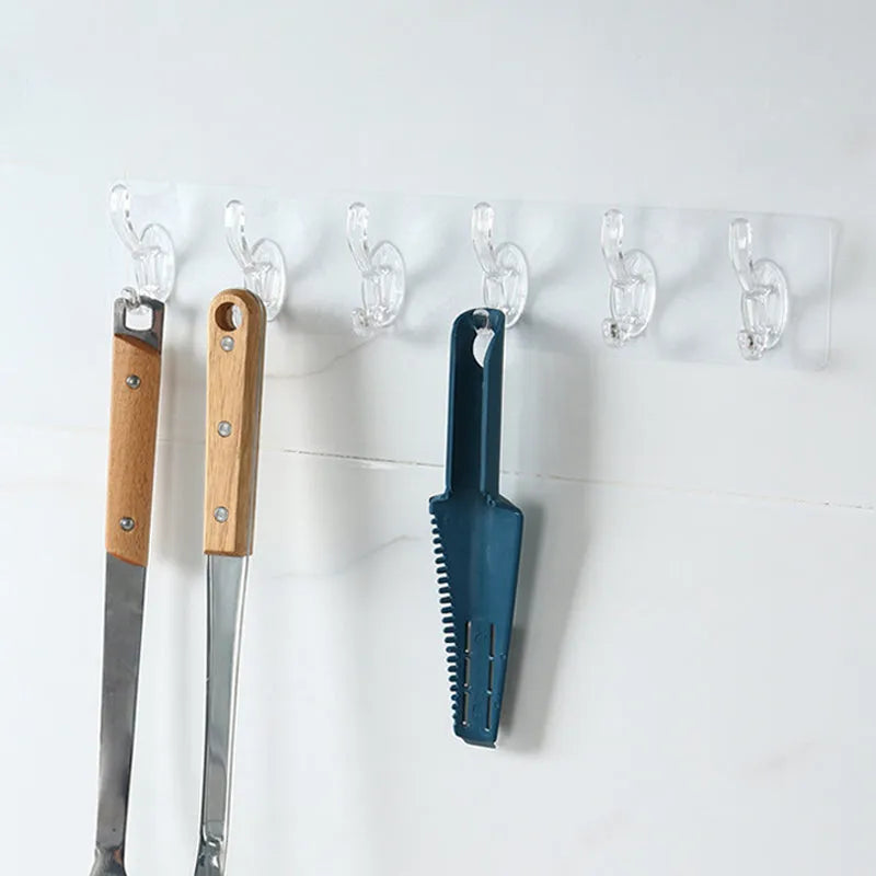 MULTIFUNCTIONAL TRANSPARENT 6 HOOKS