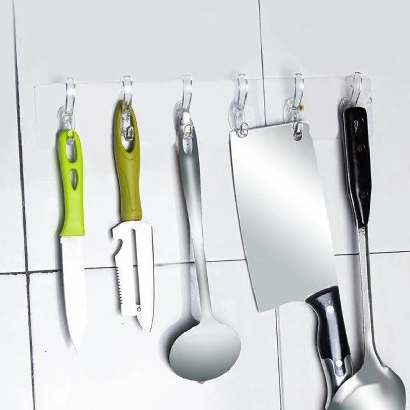 MULTIFUNCTIONAL TRANSPARENT 6 HOOKS